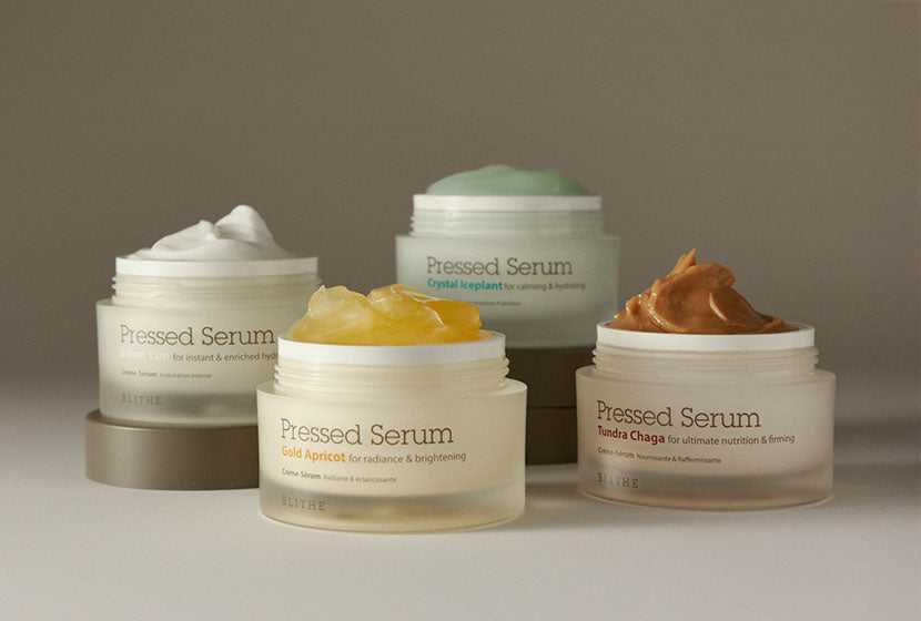 Four containers of different Pressed Serums