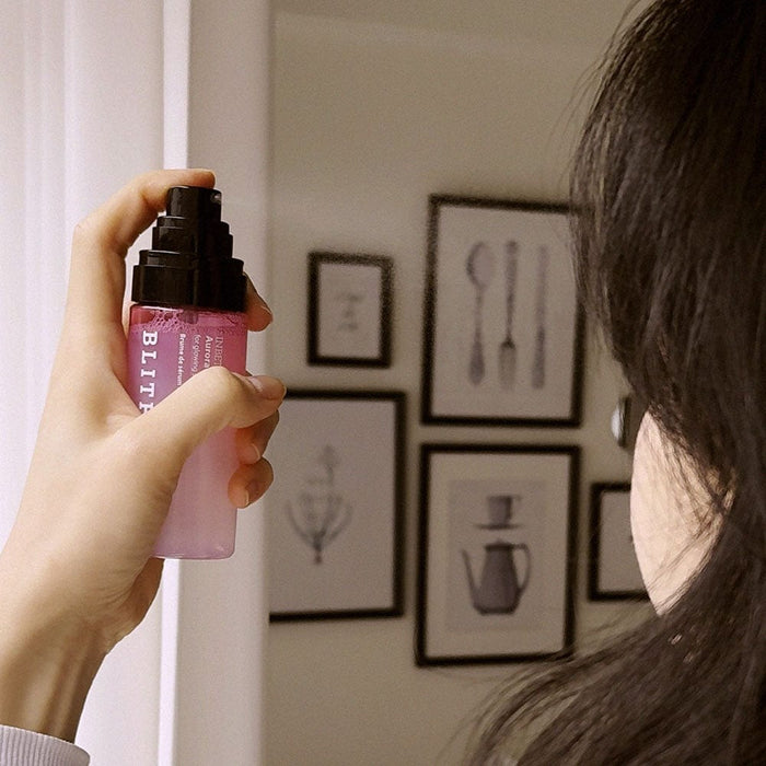 Transformative Blithe skincare products delivering remarkable results: Before and after image showcasing visibly improved skin texture, tone, and radiance