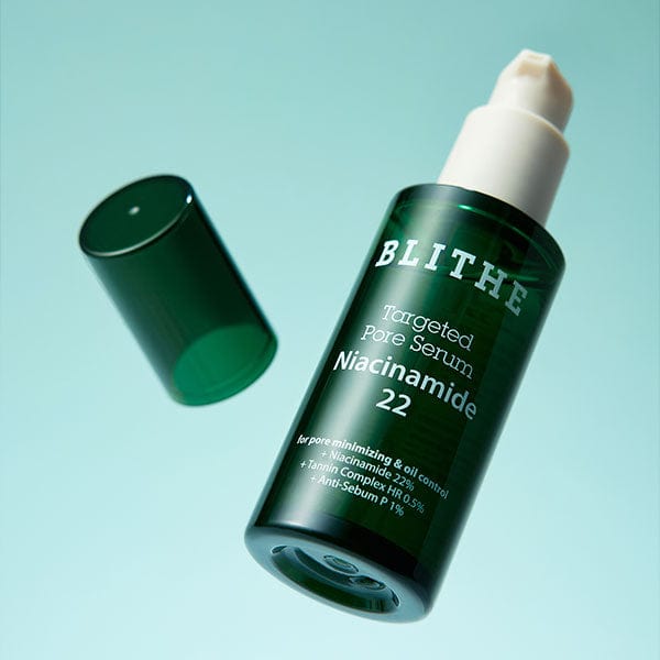 Instructional image showing the application process of Blithe skincare products.
