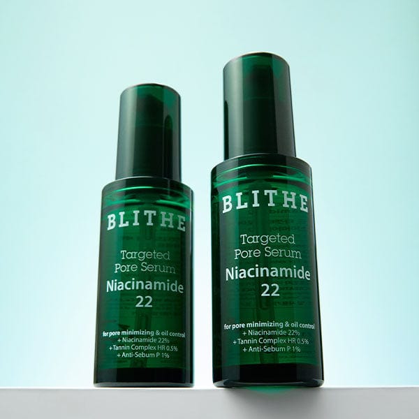 Transformative Blithe skincare products delivering remarkable results: Before and after image showcasing visibly improved skin texture, tone, and radiance