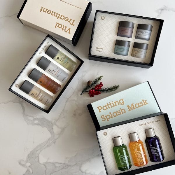 Instructional image showing the application process of Blithe skincare products.