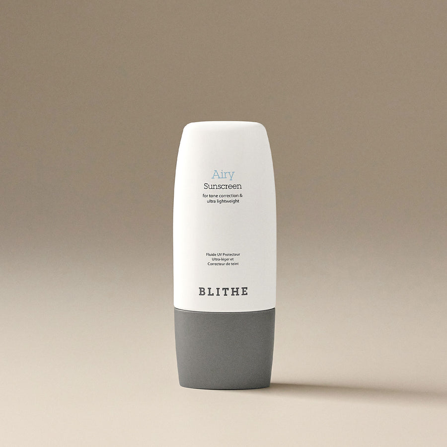 Protect your skin from harmful UV rays with Blithe physical Airy sunscreen. This mineral-based formula creates a barrier on the skin's surface, blocking out UV rays without absorbing them. It's perfect for those with sensitive skin and provides long-lasting protection without leaving a greasy residue.