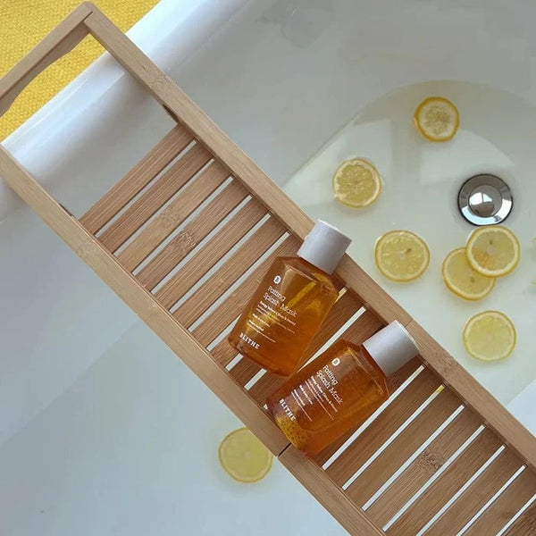 Two bottles of Patting Splash Mask and a bathtub